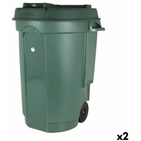 EDA Poubelle à Compost 10 L Avec Filtre à Charbon - Ouverture XXL - Anti-Odeurs - Design Moderne Vert Cactus - Fabriquée En France