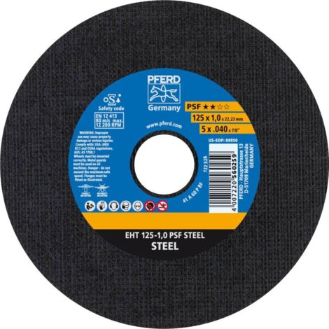 Meule à tronçonner droite A60PPS 125x1mm PFERD 1 PCS