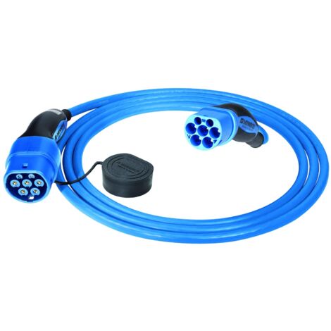Câble de recharge voiture électrique Type 2 – Longueur 7,5 m – Puissance 22 kW – Courant 32 A – Mode 3 triphasé