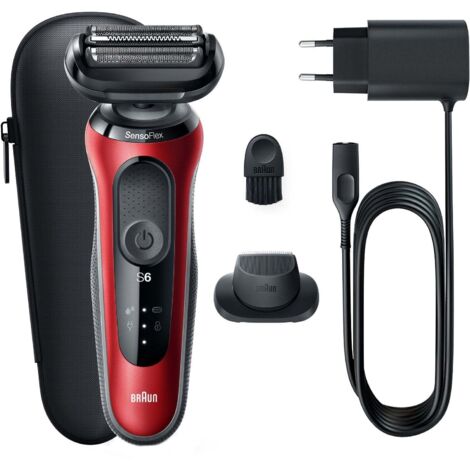 Braun Series 6 61-R1200s Rasoir Électrique Noir Rouge (1/5)