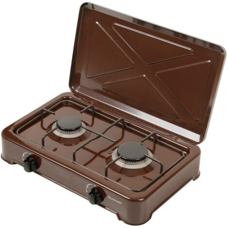 Cuisinière gaz 2 foyers K02BR – Largeur 46,9 cm – Brûleurs puissants en bronze émaillé – Compacte pour petits espaces – Ravanson