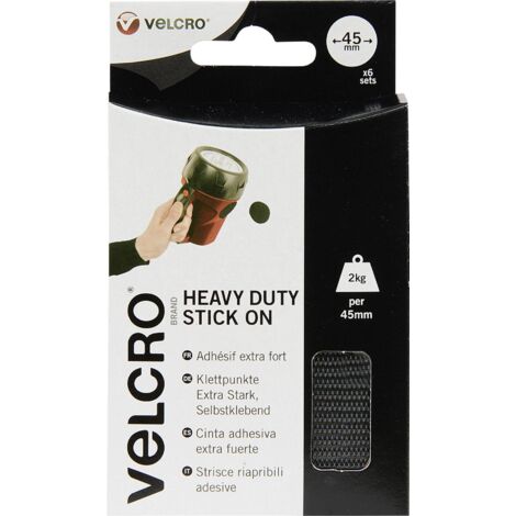 Velcro 5030610602481 pastilles auto-agrippantes noires 45 mm
