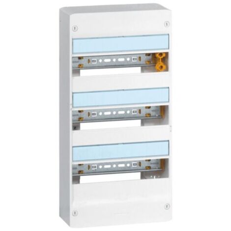 Legrand – Coffret électrique nu 401213 – 3 rangées 39 modules – Protection IP30 – Montage saillie ou encastré – Rails inclinables pour câblage simplifié
