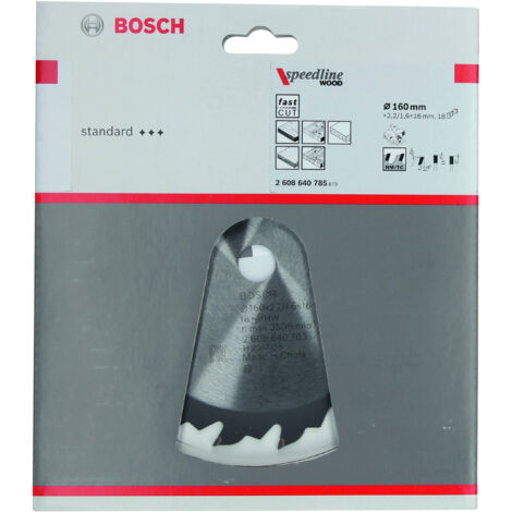 Lame de scie circulaire Bosch PRO Wood 160 x 2,2 x 16 mm - 2608640785