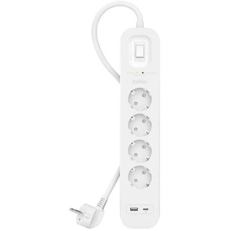 Belkin SRB001VF2M multiprise blanche 4 prises 2m (1/2)