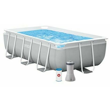 Intex – Piscine hors sol rectangulaire 300x175x80 cm – Structure en acier – Revêtement PVC triple couche – Capacité 3539 litres – Système de filtration performant