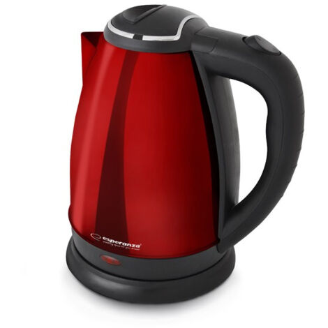 Bouilloire électrique 1,8 L 1800 W – Acier inoxydable et plastique – Base rotative 360° – Protection contre ébullition à sec – Esperanza - EKK113R
