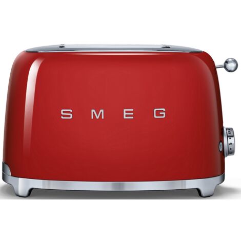 Smeg – Grille-pain 2 fentes 950W rouge – Fentes extra larges 3.6 cm – Éjection automatique – Fonction bagel et décongélation - tsf01rdeu
