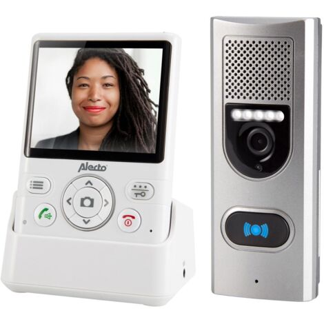 Alecto ADI-250 Sonnette Intercom Blanc et Argent (1/3)