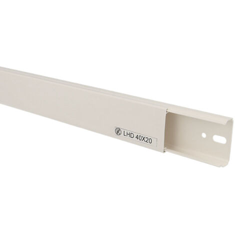 Goulotte électrique PVC 40x20mm – Installation facile sur murs/plafonds – Résistance aux chocs 0,5J – Indice de protection IP40 – Kopos