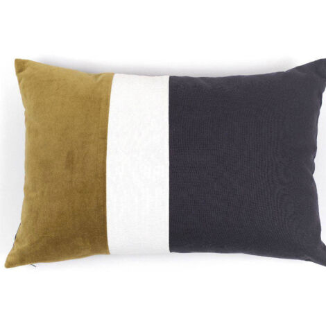 Today Coussin Stripes blanc moutarde grenat 40 x 60 cm (1/3)