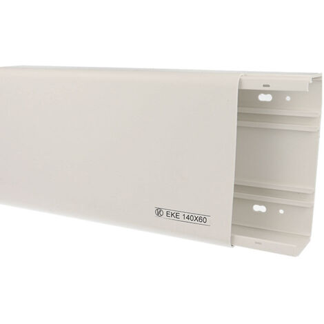 Goulotte électrique PVC 140 x 60 mm – Résistance aux chocs 0,5 J – Indice de protection IP 40 – Pour câbles de grands diamètres – Kopos
