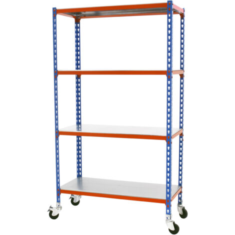 Simonrack Étagère moderne métal bleu orange galvanisé
