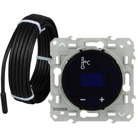 Schneider Electric Odace Thermostat Noir 10A