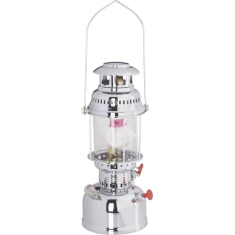 Brüder Mannesmann – Lampe à pétrole chrome 42 cm – Alimentation pétrole 1 l – Durée d'éclairage 8 h – Pour extérieur, jardin, balcon (1/2)