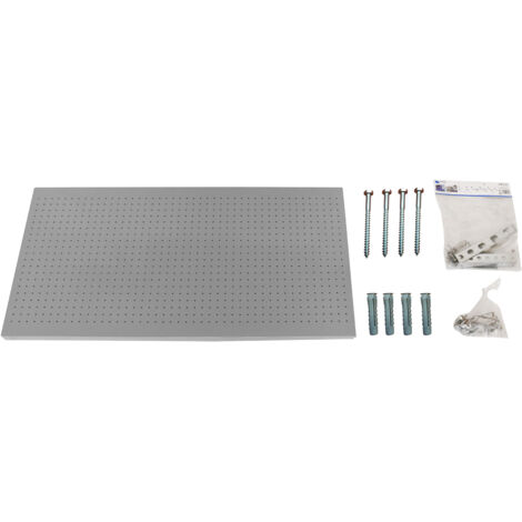SimonRack Panneau Mural Perforé Porte-Outils avec 25 Crochets – 600x1200x35 mm – Acier Grigio – Simonwork