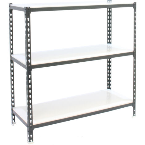SimonRack Étagère Rangement, 900x1200x400 mm, 3 Niveaux, 200 kg Capacité de Charge et Point de Flexion, Métal , Étagère Garage, Anthracite/Blanc - Simonclick (1/5)