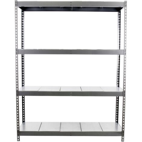 SimonRack Étagère Industrielle, 2000x1500x600 mm, 4 Niveaux, 400 kg Capacité de Charge et Point de Flexion, Métal, Étagère Charge Lourde, Gris/Galvanisé - Ecoforte (1/5)