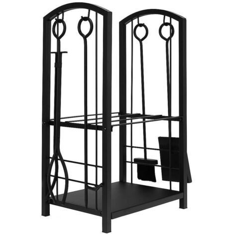 Northix Ikonka Support à bois noir avec accessoires (1/5)