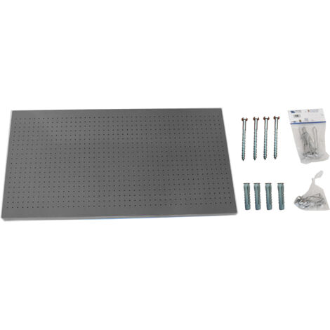 SimonRack Panneau Mural Perforé Porte-Outils avec 17 Crochets – 600x1500x35 mm – Acier Grigio – Simonwork
