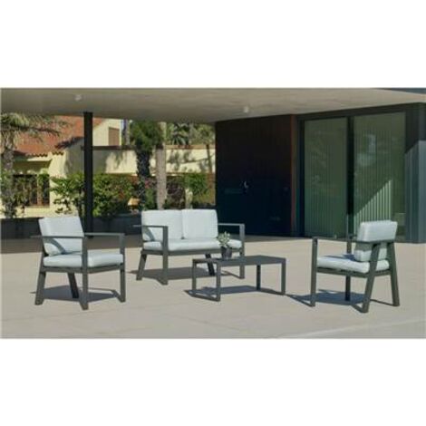 Hevea AWENA 7 ensemble salon de jardin anthracite (1/3)