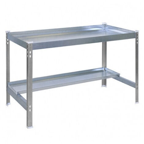 Simon Rack Table de jardin gris galvanisé 150x60x84 cm