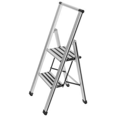 Wenko Escabeau en aluminium 2 marches antidérapant 150 kg (1/5)
