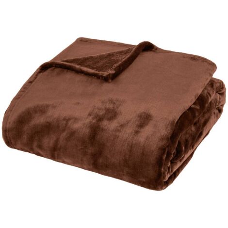 Atmosphera Cuddly plaid marron 180x230 cm élégant (1/4)