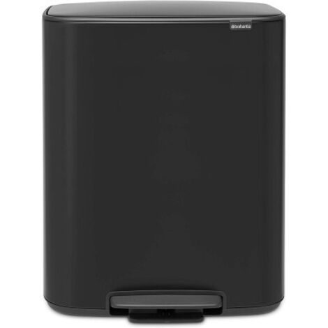 BRABANTIA Poubelle à pédale 2 x 30 L Matt Black - Bo 211508 (1/5)