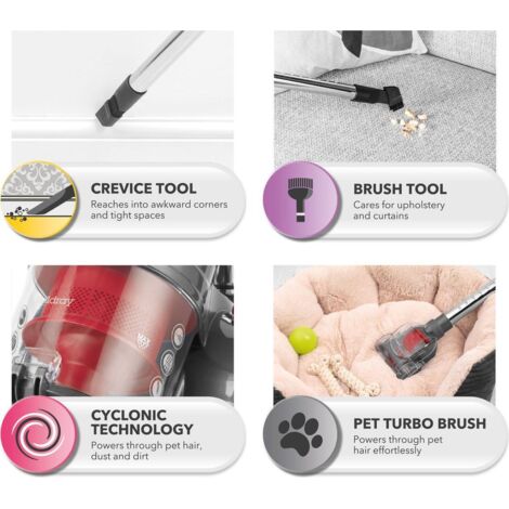 Aspirateur sans Fil, Multi-Surfaces, Aspiration Puissante 2 en 1, Aspirateur à Main Léger, Mini