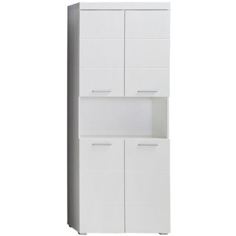 Colonne double AMANDA - 4 portes + 1 niche - L73 x P31 x H190 cm - Blanc - TRENDTEAM (1/10)