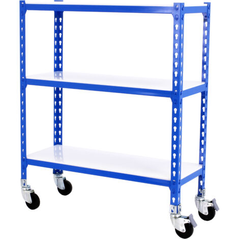Simonrack Étagère design bleu sans vis 3 étagères ajustables (1/2)