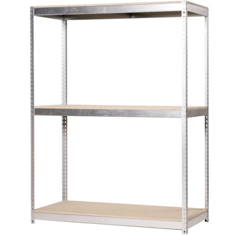 SimonRack Étagère Industrielle, 2000x1800x750 mm, 3 Niveaux en bois, 600 kg Capacité de Charge et Point de Flexion, Étagère Charge Lourde, Galvanisé/Bois - Simonforte (1/5)