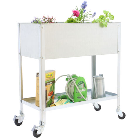 Simonrack Étagère de jardin métal galvanisé avec roulettes (1/2)