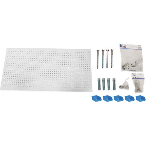 SimonRack Panneau Mural Perforé Porte-Outils avec 30 Crochets – 600x1500x35 mm – Acier Bianco – Simonwork