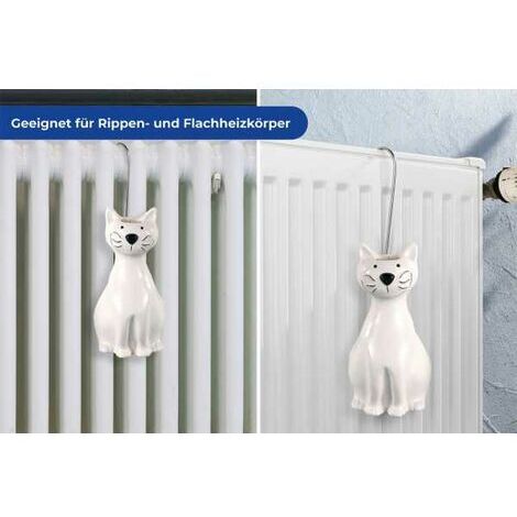 Humidificateur Céramique Forme Chat - Pour Radiateur, Contre L'air Sec - 18x4x13 Cm