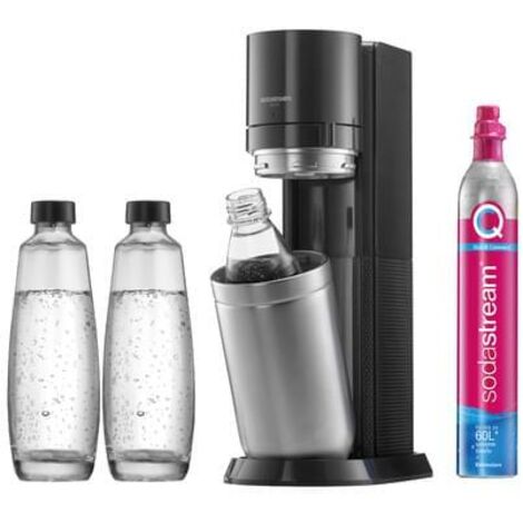 Gazéificateur d'eau SodaStream DUO titan avec 2 bouteilles en verre – Cylindre CO2 Quick Connect – Compact et sans fil