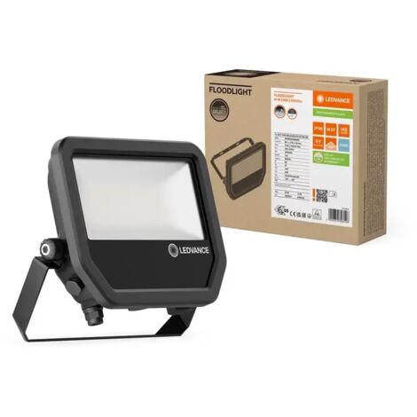 Ledvance – Projecteur LED 41W blanc froid 6000lm – IP66 pour extérieur – Aluminium noir – Angle de diffusion 100° x 100° – Tension 220-240V