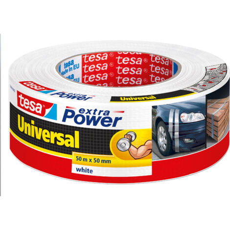 Tesa – Ruban adhésif textile renforcé 50mm x 50m – Résistant à l'humidité et aux UV – Pour bois, métal, verre – Déchirable à la main