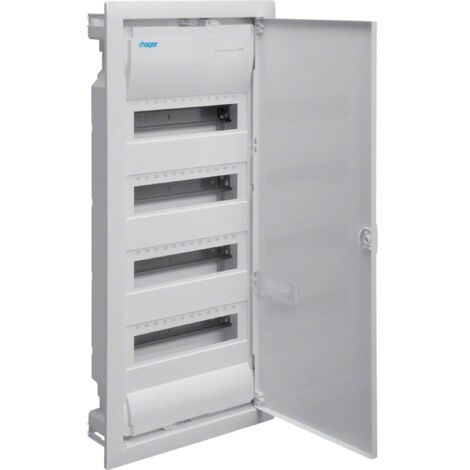 Hager – Tableau de distribution 4x12 VU48NE – Encastré 48 modules – Tension 400V – Courant 63A – Indice de protection IP30 (1/6)