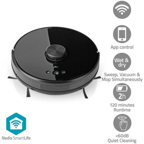 Nedis WIFIVCL001CBK Aspirateur Robot Noir 0,6 L (1/5)