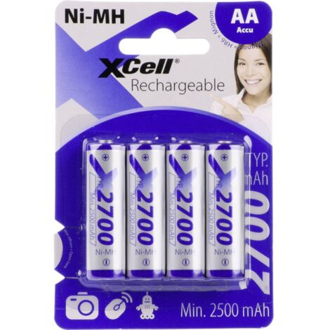 XCell X2700AA B4 Pile rechargeable LR6 (AA) NiMH 2700 mAh 1.2 V 4 pc(s) Y310252 (1/3)