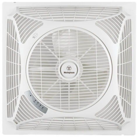 Ventilateur de plafond Windsquare télécommande – 3 vitesses – Moteur 52W – Débit d'air 99 m³/min – Dimensions 60x60x21cm – Couleur blanc – Westinghouse (1/10)