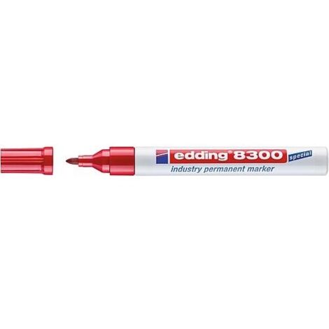 Edding 8300 marqueur permanent rouge corps aluminium (1/5)