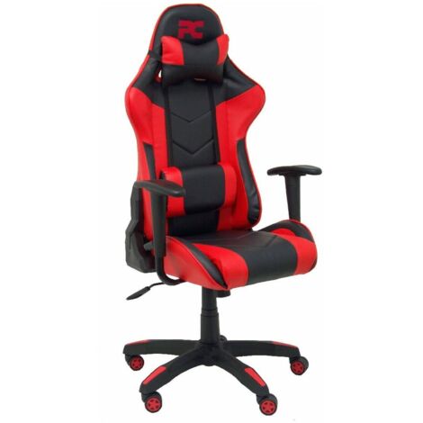 Chaise de jeu Atalaya similpiel noir et rouge. (1/5)