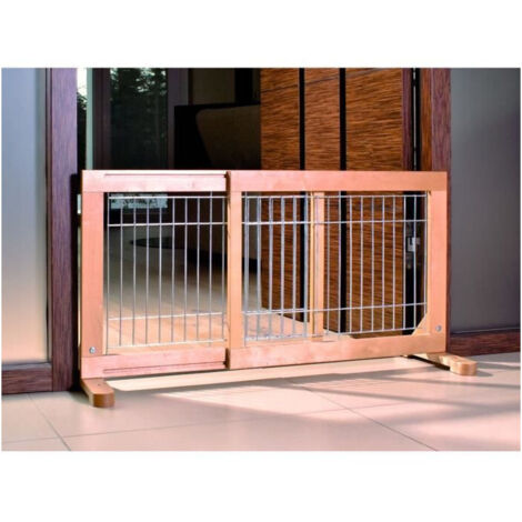 TRIXIE Barrière pour chien en bois de bouleau verni réglable 65-108 cm