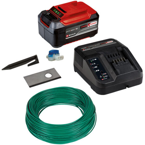 Einhell Kit d'installation 1200m² pour Robot-tondeuse FREELEXO (Jusqu'à 1200m², 3 lames, 210m câble périphérique) Livré avec Batterie 5,2Ah et Chargeur (1/5)