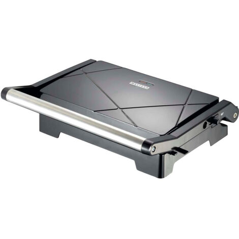 Panini grill and contact grill with non stick coating and overheating protection 1000w black