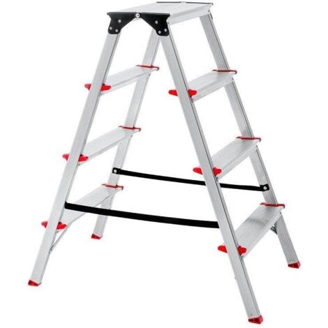 Échelle pliante en aluminium à 5 marches avec plateau de rangement EN131 – Capacité de charge de 150 kg, sûre et légère + Gants gratuits | Leroy Merlin