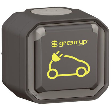 Legrand – Prise de recharge véhicule électrique 2P+T – IP55 résistante à l'eau et à la poussière – Installation en saillie – Gamme Plexo anthracite